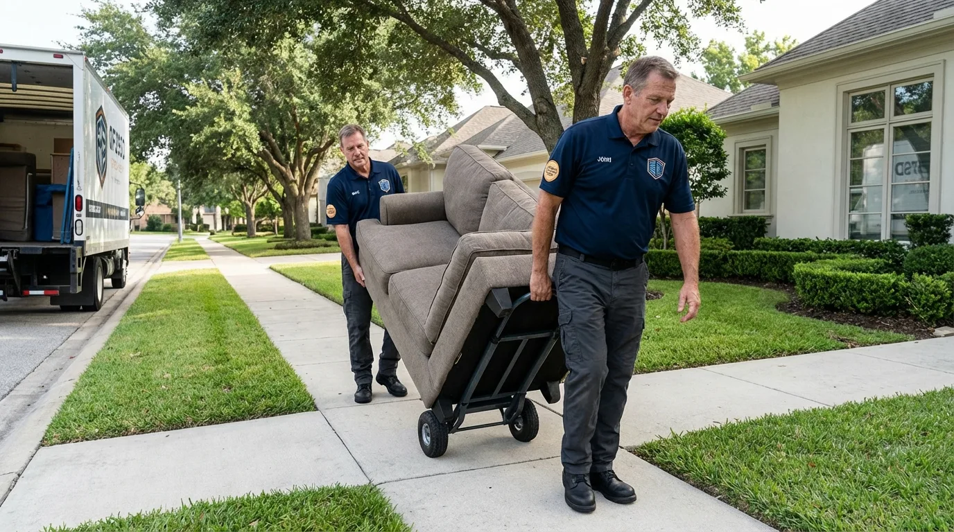 Local residential moving crew loading furniture in Greenville, NY